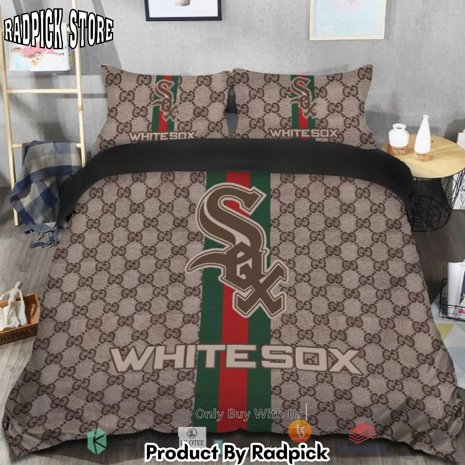 Radpick best chicago white sox gucci bedding set rp3278374